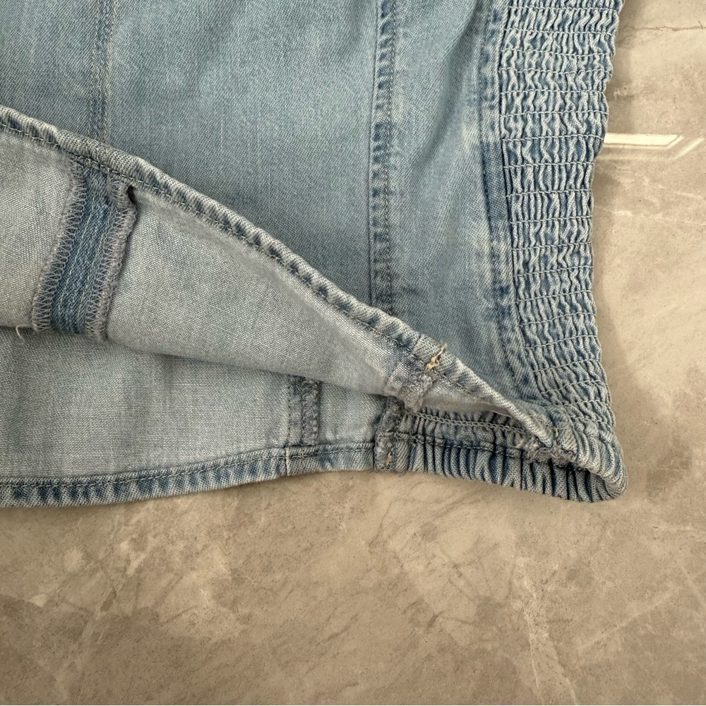 Women’s Levi’s Ophelia Short Sleeve Denim Corset Top Light Wash Cotton Small - Picture 7 of 16